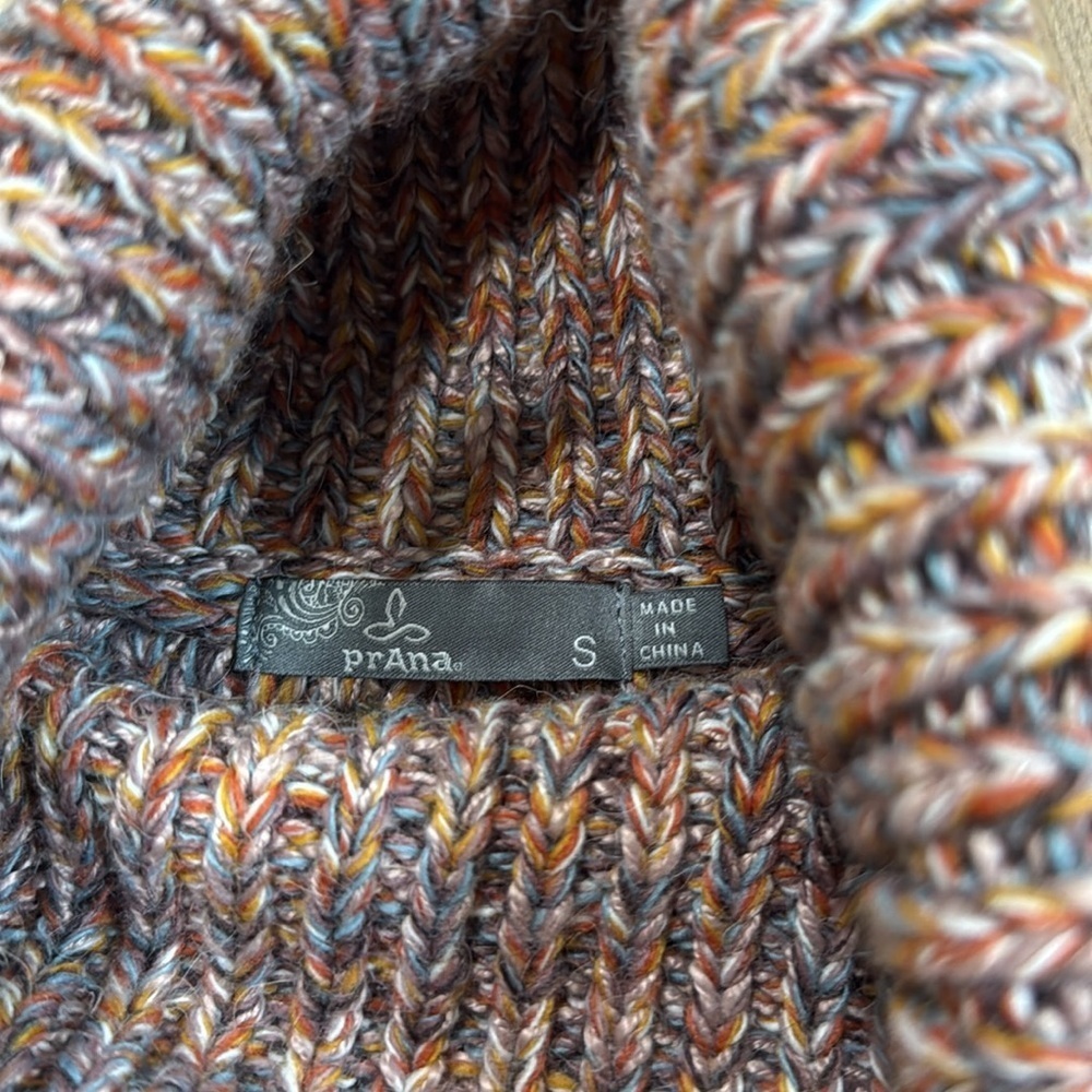 PRANA Callisto Sweater in Dark Muave Wool Knit Turtleneck Pullover Size Small - Picture 5 of 9